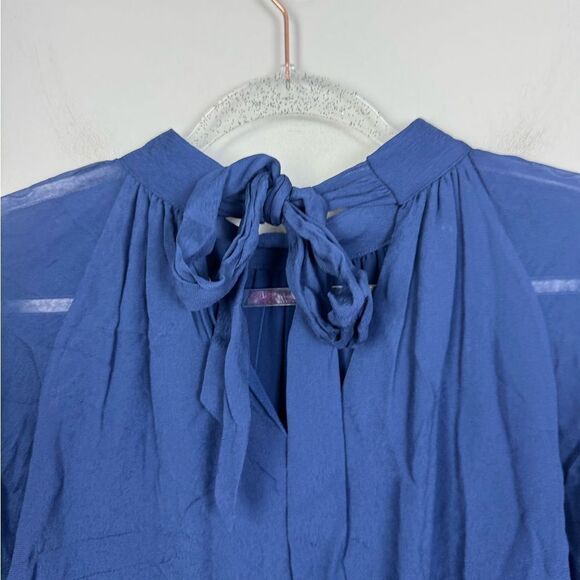 LILLY PULITZER | NEW Ellielynn Sheer Long Sleeve Navy Blue Blouse Women’s Size 2 - Picture 11 of 11